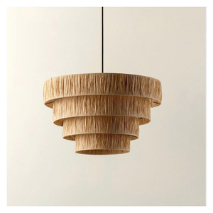 Handwoven Water Hyacinth Pendant Light Eco Friendly Jute Hanging Lamp Shade Bohemian Rattan Drum <b>Lampshade</b> for Restaurant Hotel - Product Image 4