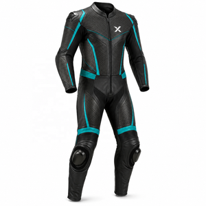 X Perforated One-Piece Leather Motorcycle <b>Suit</b> | Black <b>Red</b> Gray | X Logo | OEM ODM Manufacturer | Premium Design | Racing Wear - Product Image 1