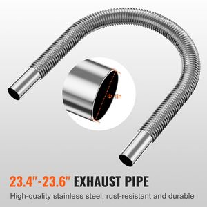 Tubo Flessibile Estensibile da 3 Pollici per Riscaldatore Diesel, Tubo di Scarico in Acciaio Inox da 1 Pollice, Connettore a T con 2 Prese d'Aria, Componenti per Sistemi HVAC - Product Image 5