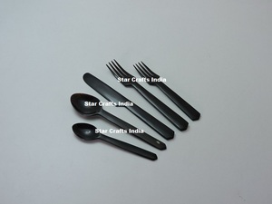 Horn Handmade Waterproof Eco-Friendly <b>Salad</b> <b>Tools</b> Serving Spoon Mirror Polish Antique Design Multifunction for Camping Wedding - Product Image 4