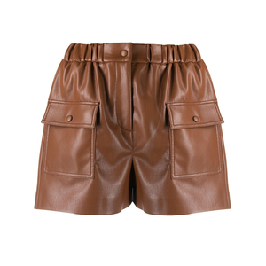 <b>Women</b> Premium Quality Breathable Eco-Friendly Button <b>Fly</b> Hot Looking Shorts Solid Color Shiny Mini Mid Waist Pockets Oem Service - Product Image 1