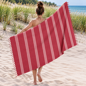 Magnifique serviette Fouta rayée en fil teint, 100% coton, serviette Fouta Hammam au prix le plus bas, fabricant en Inde. - Product Image 5