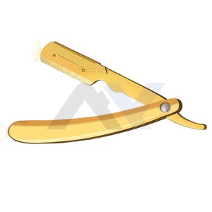 Professional <b>Mens</b> Straight Edge <b>Razor</b> Stainless Steel Barbero Shaver Gold Finish Barber Shaving Tool Classic Face Grooming <b>Razor</b> - Product Image 1