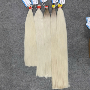 Extensiones de Cabello Humano Vietnamita de Lujo al por Mayor, Tono Rubio Natural Liso para Trenzas, Cabello a Granel Blanco - Product Image 2