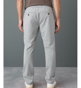 Pantalones Casuales Elegantes para Hombre, de Algodón Elástico, Transpirables y Ecológicos, con Cierre de Cremallera Elástica, Corte Ajustado, Estilo Híbrido para Negocios - Product Image 3