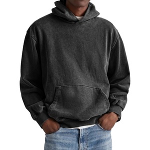 Sweat à capuche personnalisé pour homme, délavé à l'acide, épaules tombantes, effet soleil, coupe oversize, 480 g/m², en coton épais vierge - Product Image 2