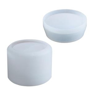 Round <b>Jar</b> Aromatherapy Candle Storage Box Gypsum Cement Resin Candle Silicone Mold - Product Image 5