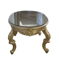 Table basse de salon classique Reproduction antique Table à thé Table centrale ovale conçue pour les meubles de maison de Style baroque