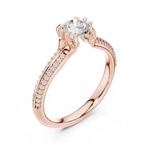 แหวนเพชรทรงกลมทองคำขาว 14K เพชรเพาะเลี้ยงสำหรับผู้หญิง แหวนแต่งงาน เพชรเพาะเลี้ยงใหม่ - Product Image 4