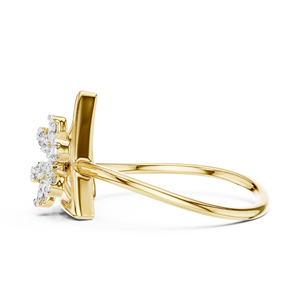 Anillo de Diamante Cultivado en Laboratorio TRIORA BLOOM, Oro Amarillo de 18 Quilates con Baño de Rodio, Corte Brillante Minimalista, para Compromiso, Fiesta, San Valentín - Product Image 2