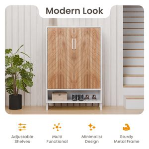 Saleem International <b>Shoe</b> Rack Wooden with Door <b>Shoe</b> Racks Organizer for Entryway, Hallway & Bedroom with Lock 18 Pair Cabinet - Product Image 4