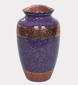 Urna Funeraria de Metal Grabada, Estilo Clásico Azul Antiguo, para Cenizas de Adultos, Estilo Americano/Europeo - Product Image 2