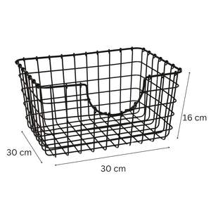 ตะกร้าเก็บของโลหะรูปสี่เหลี่ยมผืนผ้าพร้อมหูจับ สีดำ สำหรับจัดระเบียบตู้ครัว - Product Image 4