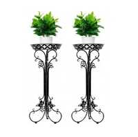 Support de plantes d'angle en fer forgé à 3 niveaux, organisateur de rangement multi-niveaux pour pots de fleurs, présentoir de jardinières quart de cercle
