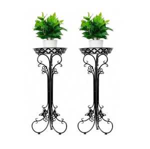 3 Tier Wrought Iron <b>Corner</b> Plant <b>Stand</b> Multi Layer Flower Pot Storage Organizer Quarter Round Planter Display Rack - Product Image 3
