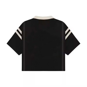 Polo <b>collar</b> with stripes design high quality cropped <b>t</b> <b>shirt</b>, wholesale oem polyester breathable jersey sports <b>t</b> <b>shirt</b> jersey - Product Image 2