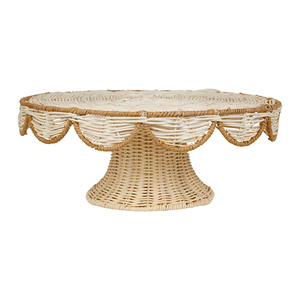 Elegant <b>White</b> Rattan Cake Stand Beautiful Dessert Stand For Serving Cakes, Pastries And <b>Table</b> Display - Product Image 1