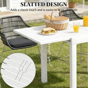 โต๊ะรับประทานอาหารกลางแจ้งสีขาวสำหรับสวน - Product Image 3