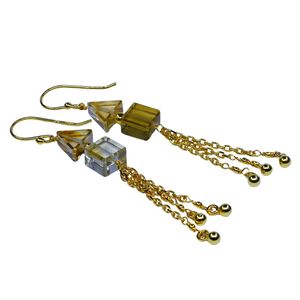 Boucles d'oreilles pendantes en saphir plaqué or, forme goutte d'eau, serti clos, style classique, pour femme, usage quotidien - Product Image 3