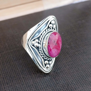 แหวนพลอยทับทิมแคชเมียร์ เงินแท้ 925 แหวนพลอยทับทิมสีชมพู - Product Image 2