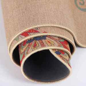 Colchoneta de yoga antideslizante de primera calidad, yute sostenible y goma natural, esterilla de ejercicio de yoga ecológica ética - Product Image 1