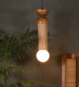 Wholesale rattan pendant <b>light</b> custom woven bamboo hanging lamp manufacturer offers bulk nordic cylinder <b>ceiling</b> fixtures OEM - Product Image 3