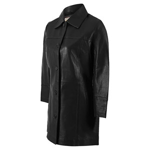 Women Genuine Lambskin Leather <b>Car</b> <b>Coat</b> 3/4 Length Classic Long Leather Overcoat <b>Ladies</b> Fashion Outerwear Wholesale OEM ODM - Product Image 3