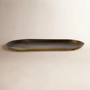 จานเสิร์ฟโลหะรูปวงรี สีพื้นเรียบง่าย ดีไซน์มินิมอล จานและถ้วย - Product Image 3