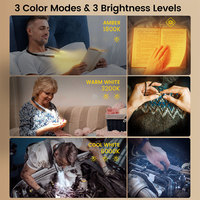 Lampe de lecture LED portable et légère rechargeable par USB, 3 couleurs et 3 niveaux de luminosité, flexible, à suspendre au cou, idéale pour un cadeau