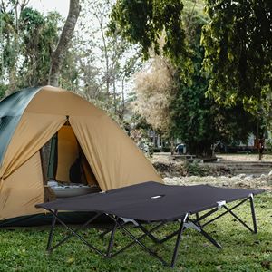 Lettino da campeggio pieghevole per 2 persone, per adulti, extra largo da 50 pollici, portatile, per esterni, con borsa per il trasporto, design rialzato - Product Image 2
