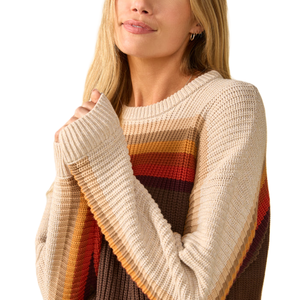 Suéter de Punto para Mujer, Cuello Redondo, 100% Algodón, Alta Calidad, Diseño a Rayas, Casual de Invierno, Disponible OEM, Antiencogimiento, Transpirable - Product Image 3