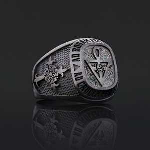 Anillo de Graduación Universitario BOJ RCJ Ring 016 Personalizado en Plata con Diamantes, Unisex, para Regalo en Fiestas y Ocasiones Especiales, Precio Bajo - Product Image 3