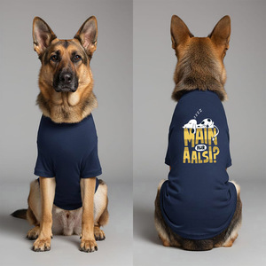 T-shirt en coton premium à col rond pour chien, couleur bleu marine foncé, design n° 100 Vêtements pour animaux de compagnie respirants et légers pour tous les jours - Product Image 2