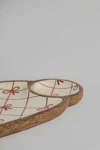 Modern Handmade Eco-Friendly <b>Wooden</b> Irregular <b>Serving</b> <b>Platter</b> with Dip Bowl for Party Snacks and Cheese Charcuterie Board - Product Image 4