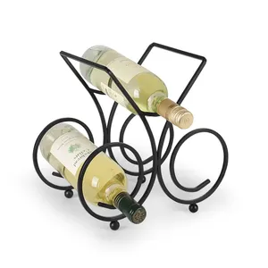 Support à bouteilles de vin artistique contemporain pour intérieurs, élégant support à bouteilles en métal pour comptoirs de restaurants, Zahid Exports - Product Image 4