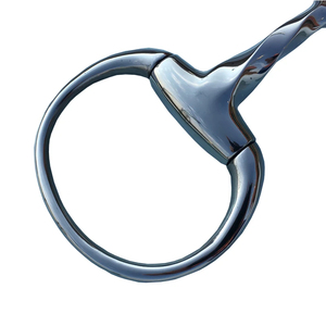 Bocado de acero inoxidable tipo Eggbutt con articulación retorcida para caballo, 5 pulgadas de longitud de boca - Product Image 4