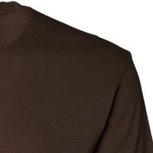 T-shirt à manches courtes pour homme en coton doux, col rond, uni, brun foncé, décontracté, basique, léger, respirant, à porter tous les jours en été - Product Image 5