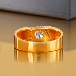 1.03 CT Lab Grown Oval Cut Diamond Mens <b>Ring</b> VVS-VS DEF Solitaire <b>Wedding</b> Band 14K Yellow White Gold <b>Cushion</b> Cut Diamond Clarity - Product Image 4
