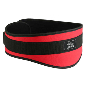 Ceinture de Soutien Lombaire en Néoprène Cousue Vibe Rouge et Noir avec Boucle Réglable Unisexe pour Musculation Respirante et Entraînement de Force - Product Image 1