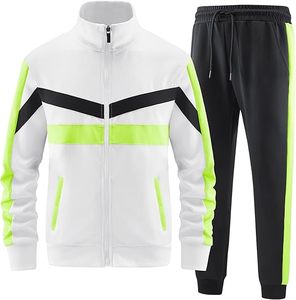 Green Men's Reversible Eco-Friendly Streetwear Tracksuit Full Zip <b>Jacket</b> Side Pockets Lightweight Matching Pants Quick Dry - Product Image 1