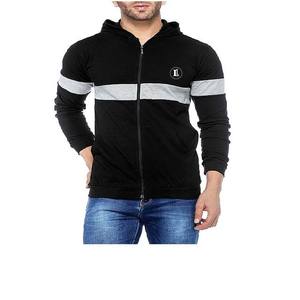 Sudaderas con capucha de moda para hombre, 330 g/m², con cremallera, estilo desgastado, al por mayor, negras, nuevo diseño, lisas - Product Image 1