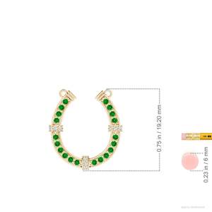 14K <b>Solid</b> <b>Gold</b> Natural Emerald Pave-Set Diamond Horseshoe <b>Pendant</b> Necklace Classic Fine Jewellery Anniversary Gift For Her 2026 - Product Image 3