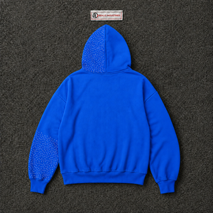 Sudadera con capucha y cremallera completa con estampado gráfico Blue Star, estilo oversize, streetwear unisex, vintage, con efecto desgastado, informal, para otoño. - Product Image 6