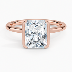 Radiant Cut Diamond <b>Solitaire</b> Engagement <b>Ring</b> in Yellow Gold Bezel Setting Classic Style for Women - Product Image 5