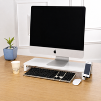 Support de moniteur moderne noir standard Global Orbit GO-2286 avec hub USB, surface métallique, pour bureau d'ordinateur, écologique et durable