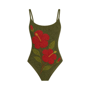 Traje de Baño Blanco de Una Pieza con Diseño de Vida Marina Bordado a Mano con Cuentas, Tirantes con Volantes, Transpirable, Ajustado, Sin Mangas, Mini Traje de Baño - Product Image 3