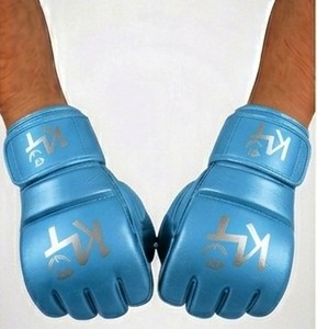 Guantes de Boxeo de Medio Dedo, de Cuero PU, para Entrenamiento y Sparring, para MMA, Muay Thai, Kickboxing, KLTW INT'L KL-MMA-001 - Product Image 1