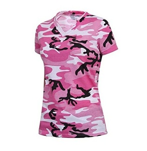 T-shirt pour homme en vente flash, 100% coton respirant, camouflage, nouveau design, impression par sublimation, manches courtes, col en V, t-shirt camouflage - Product Image 2