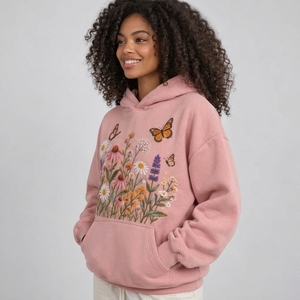Sudaderas de lana para mujer con hermosos bordados, forro suave y ajuste cómodo para atuendos relajados y de temporada. - Product Image 3