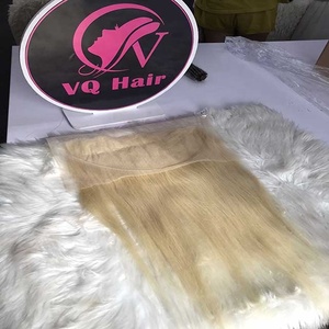 Venta al por mayor de pelo humano original de color rubio peluca recta natural 100% extensiones de cabello humano peluca frontal de la máquina - Product Image 5